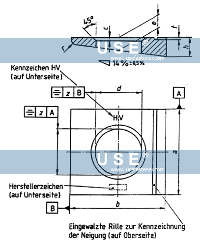 DIN 6917 - Square taper washer for high tensile structural bolting
